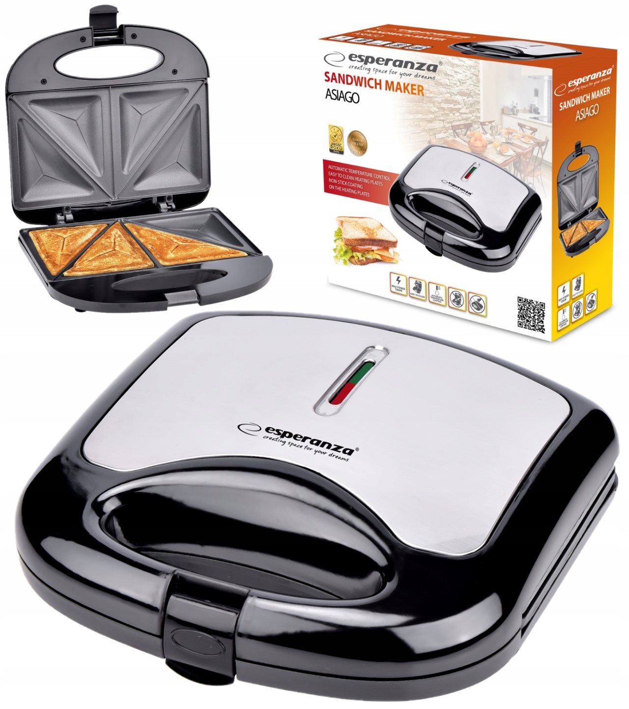

Toster Opiekacz Do Kanapek Tostów Sandwich 1000W
