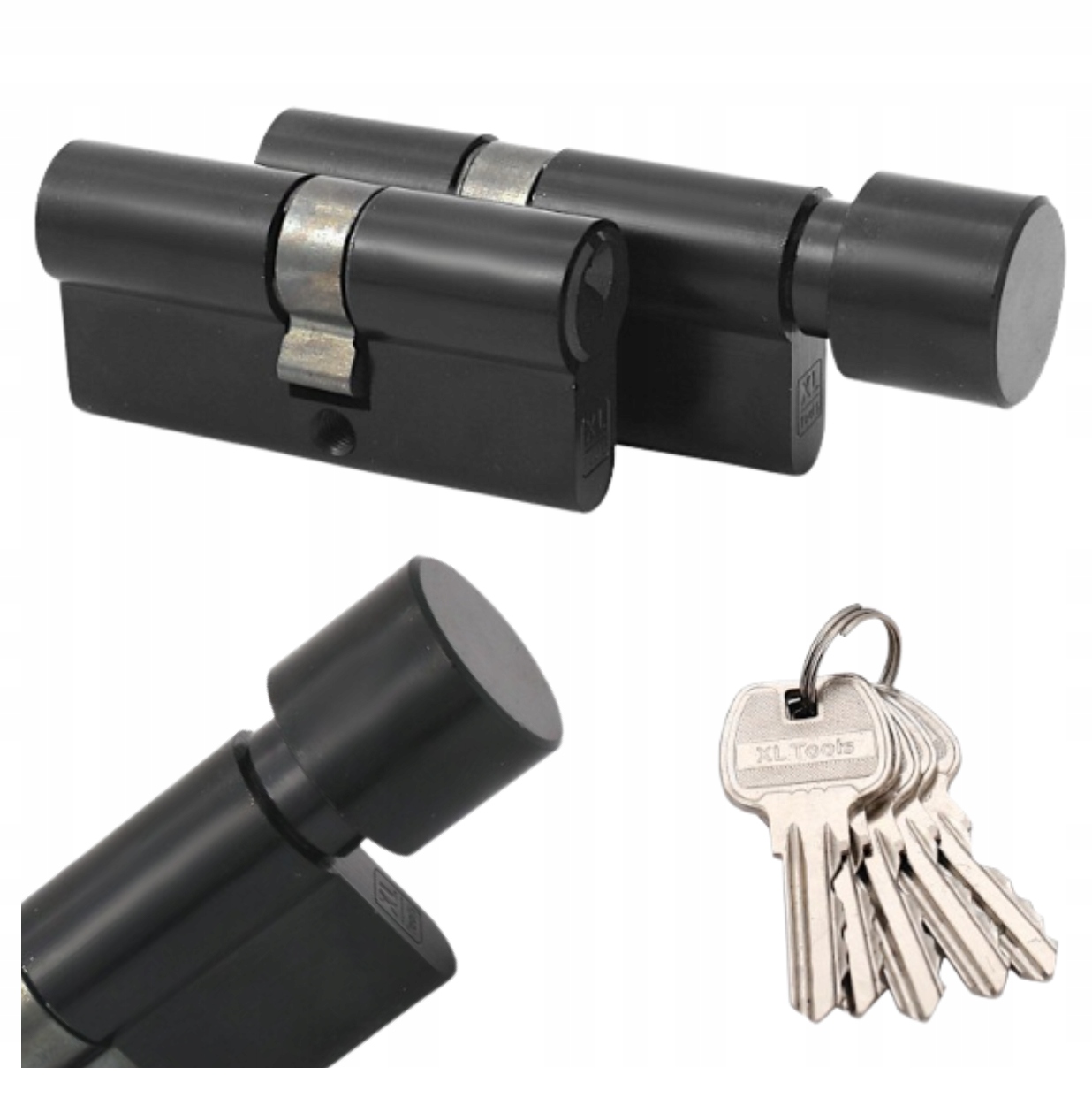 Dveřní vložky 30x30 30x30 s Gałka na jeden klíč, černé