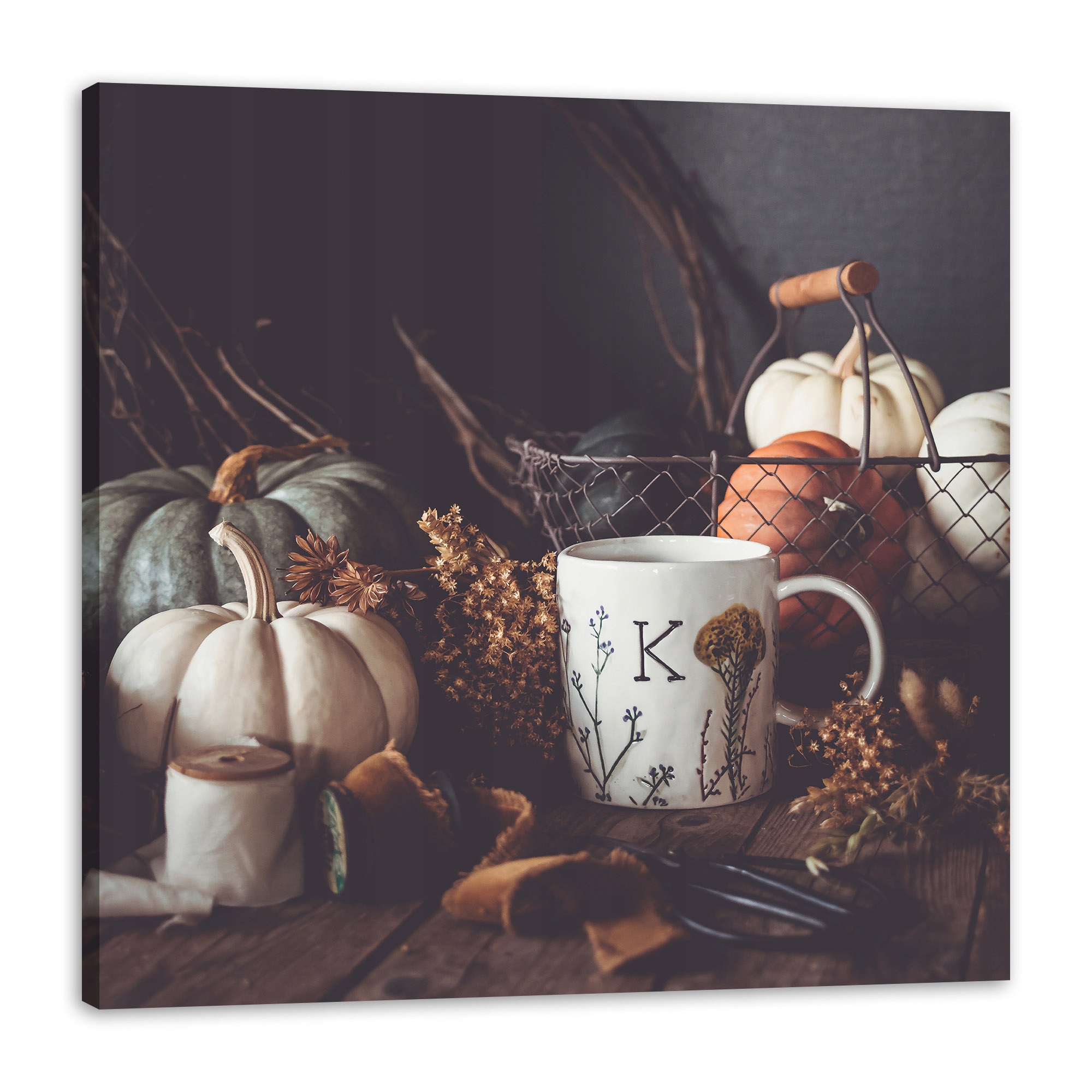 Obraz na plátně Dýně Retro Vintage Podzim Roční období 80x80