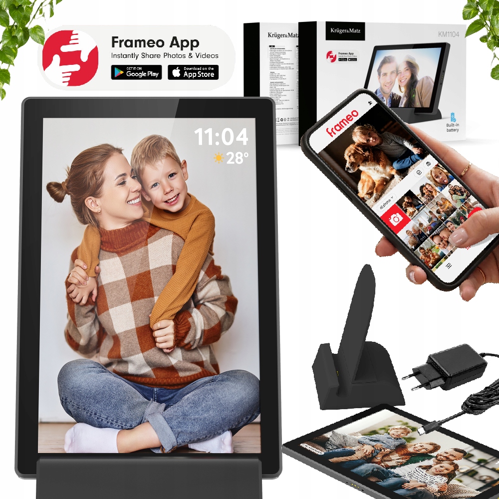 Digitální rámeček Kruger&Matz na fotografie Frameo WiFi 10,1" vestavěná baterie