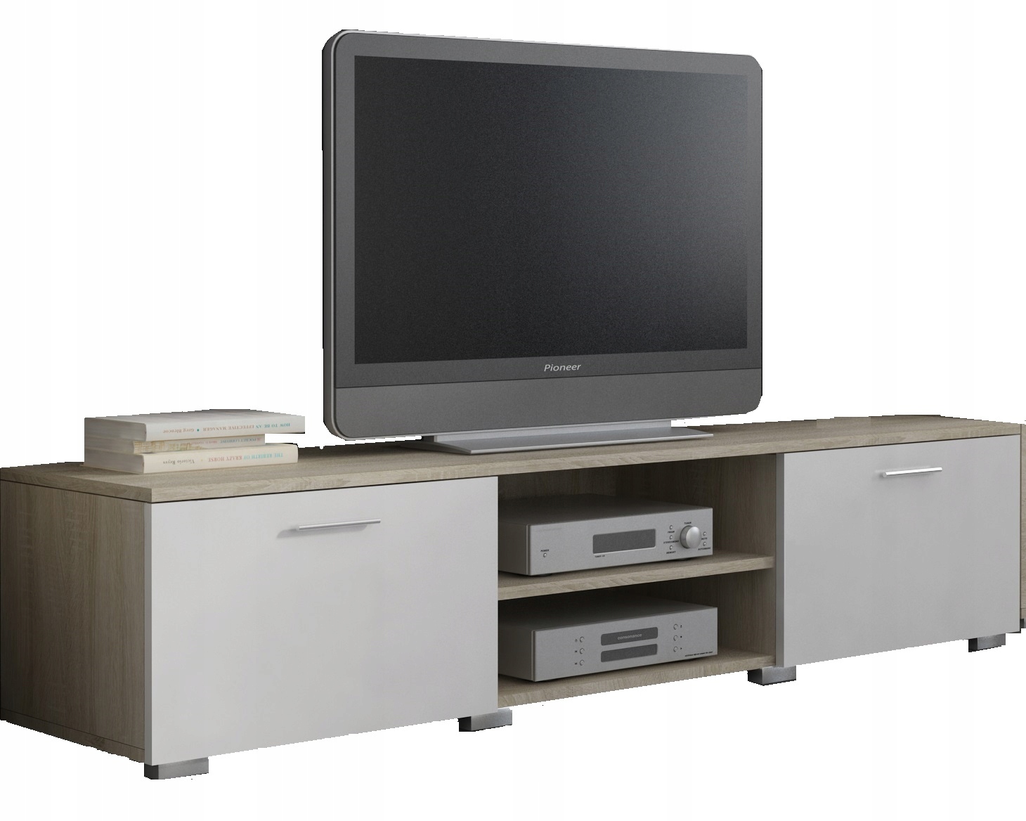 Stolík, skrinka na Tv Roma 150 cm, biela komoda sonoma Per