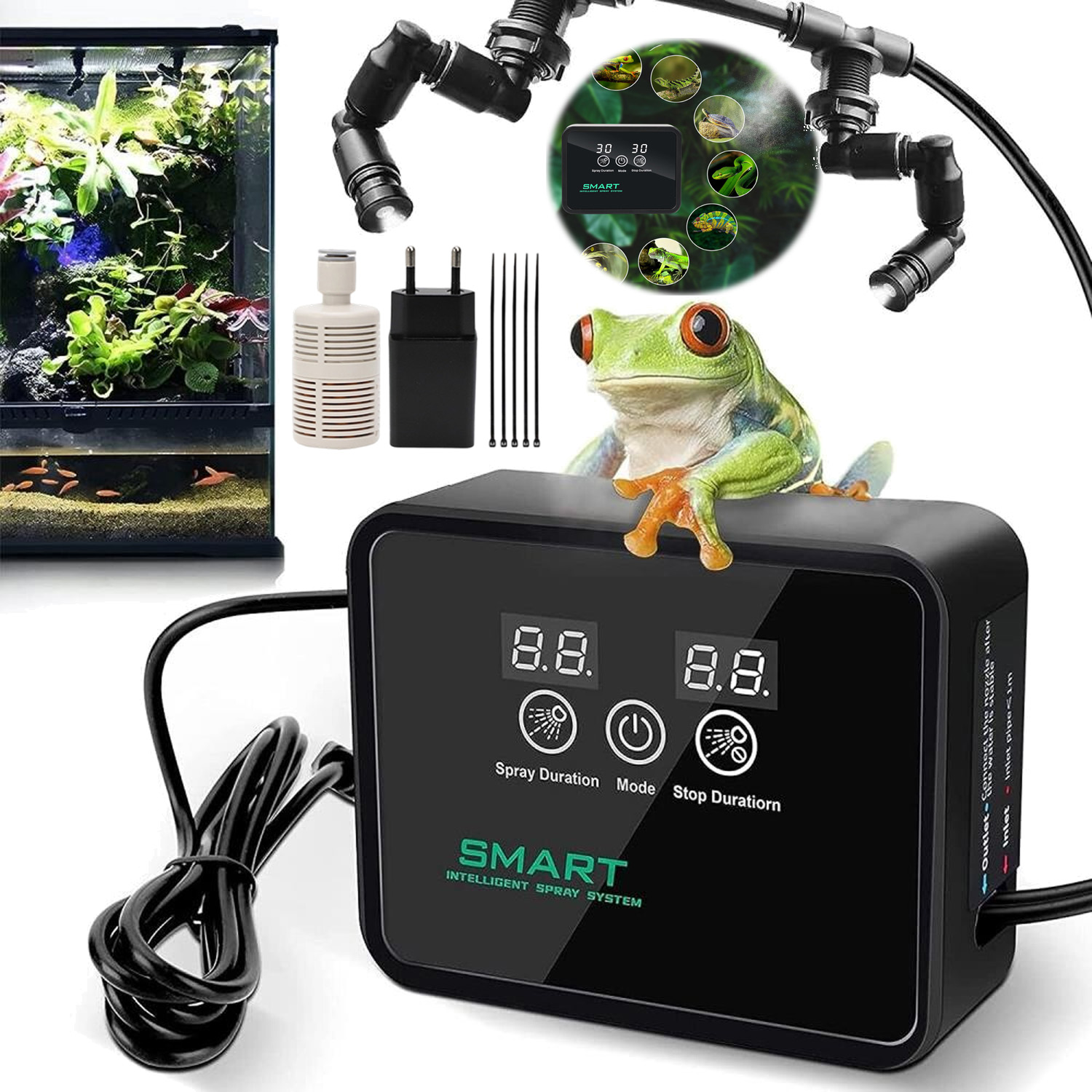 Smart Zavlažovač Do Terária Automatický S 2 Nastavitelnými Tryskami