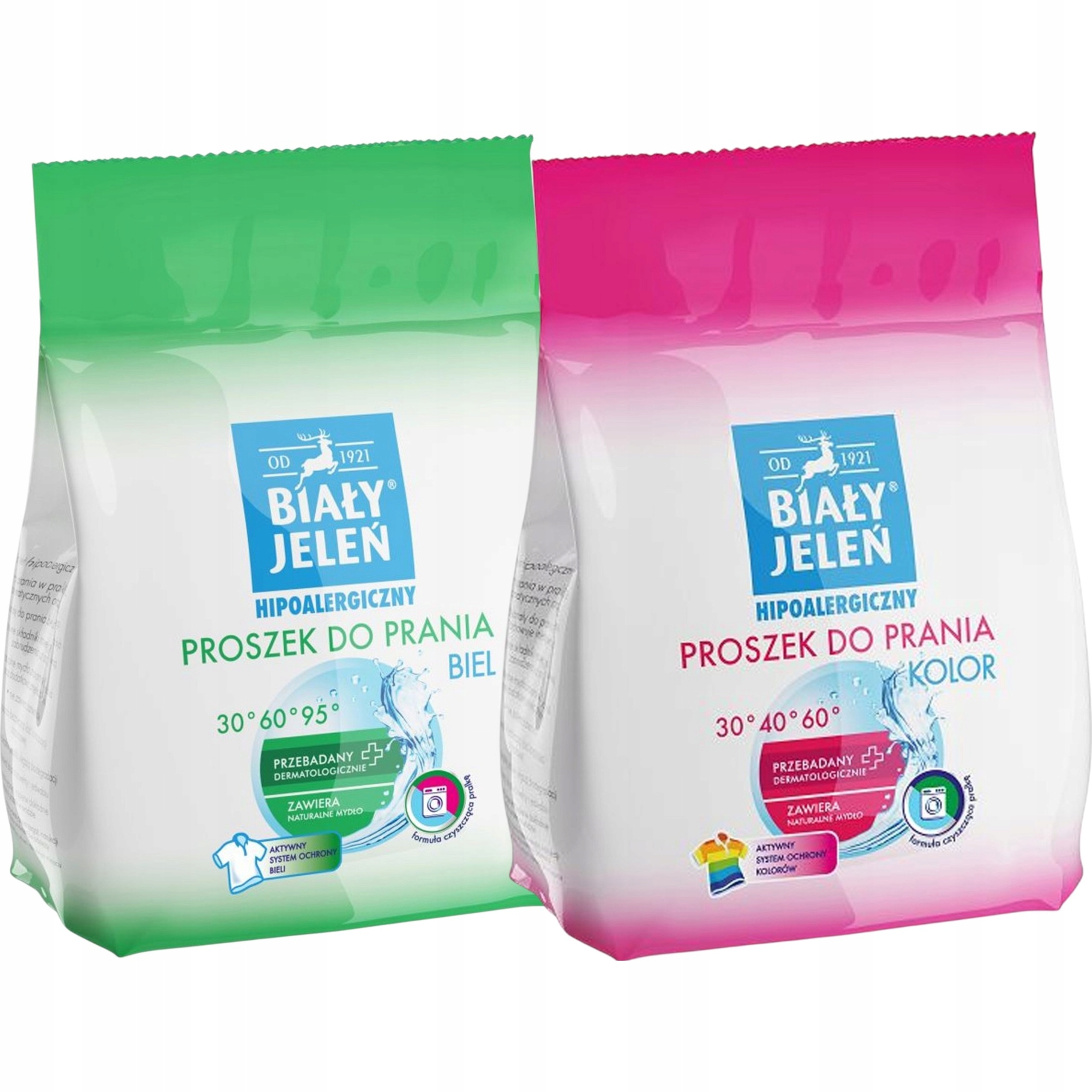 Levně Biały Jeleń, prášek na praní 2x1,5 kg, bílá barva sada barev