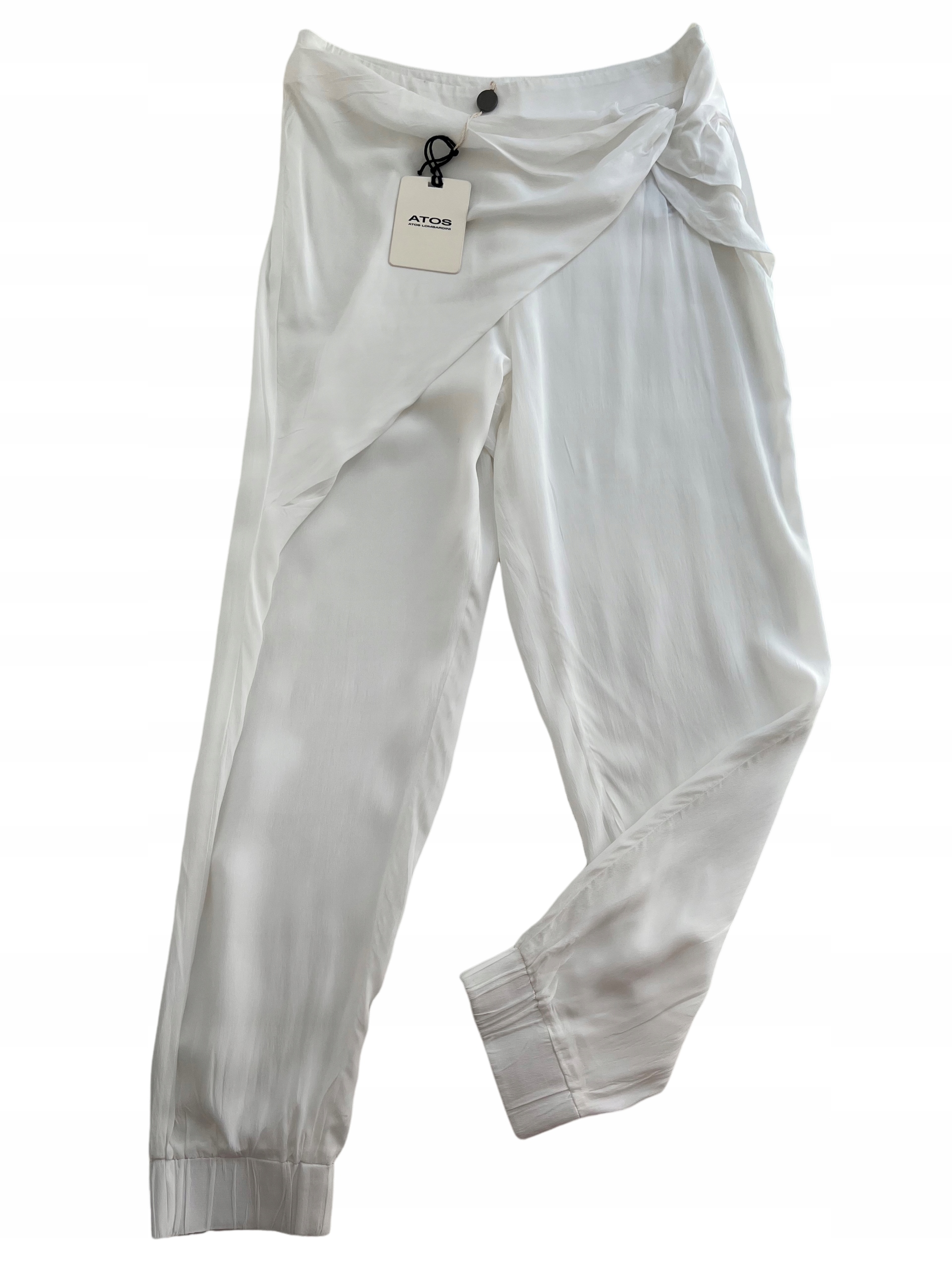 biele letné hodvábne nohavice ATOS LOMBARDINI veľ. S/M