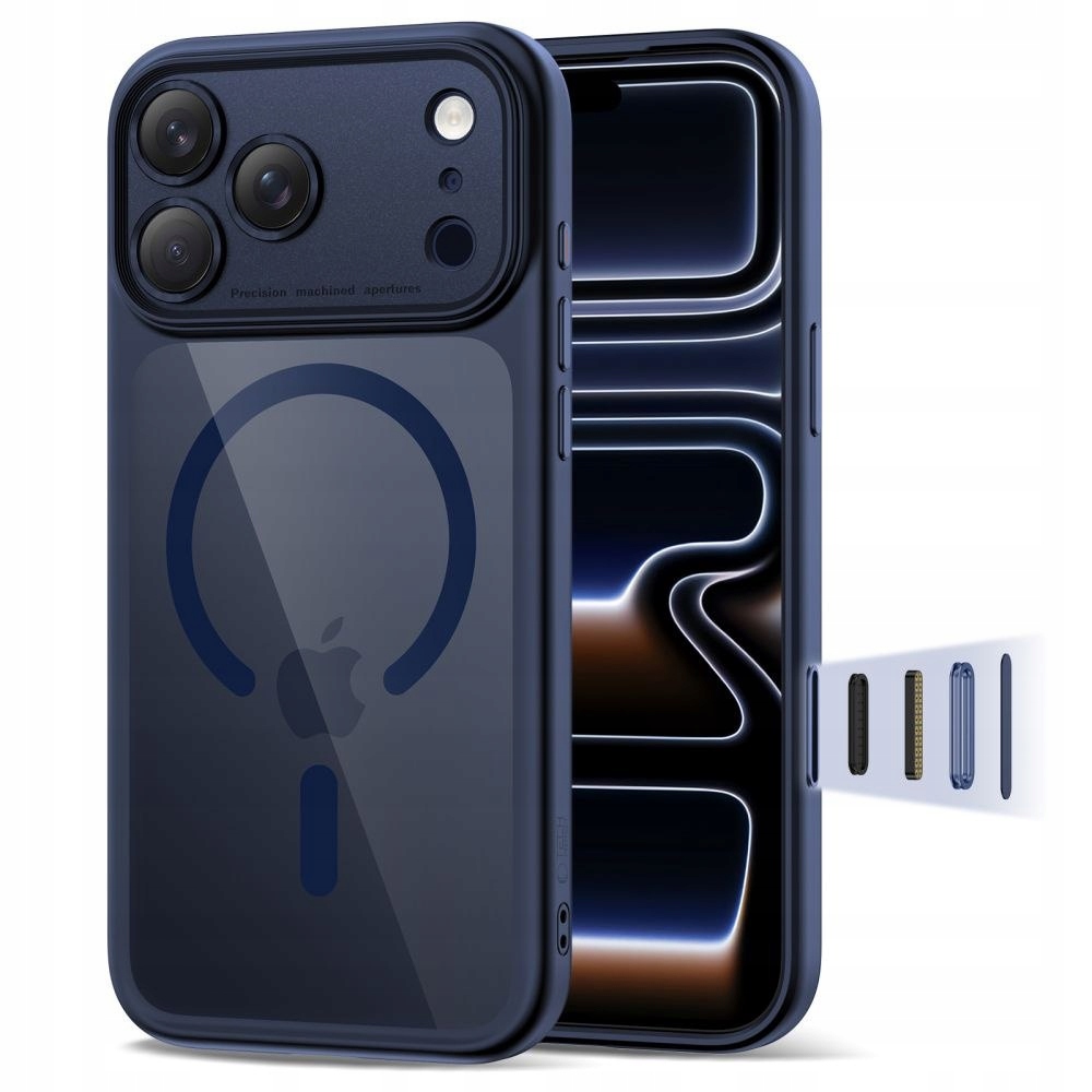 Etui pokrowiec case na iPhone 17 Pro Magpeak Magsafe CC przezroczysto-gra