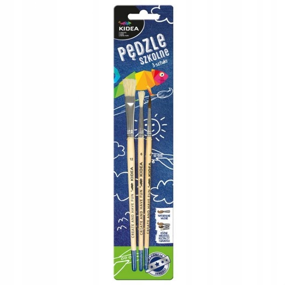 

Kidea pędzle pędzelki szkolne do malowania 3 sztuk