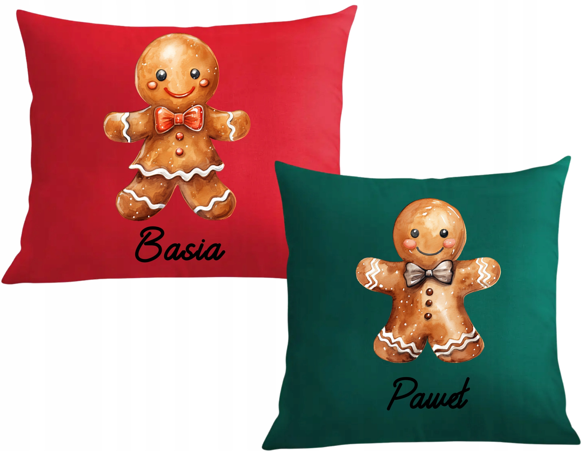 Dvě Polštáře povlak na polštář Vánoční Dárek s perníčky Personalizace