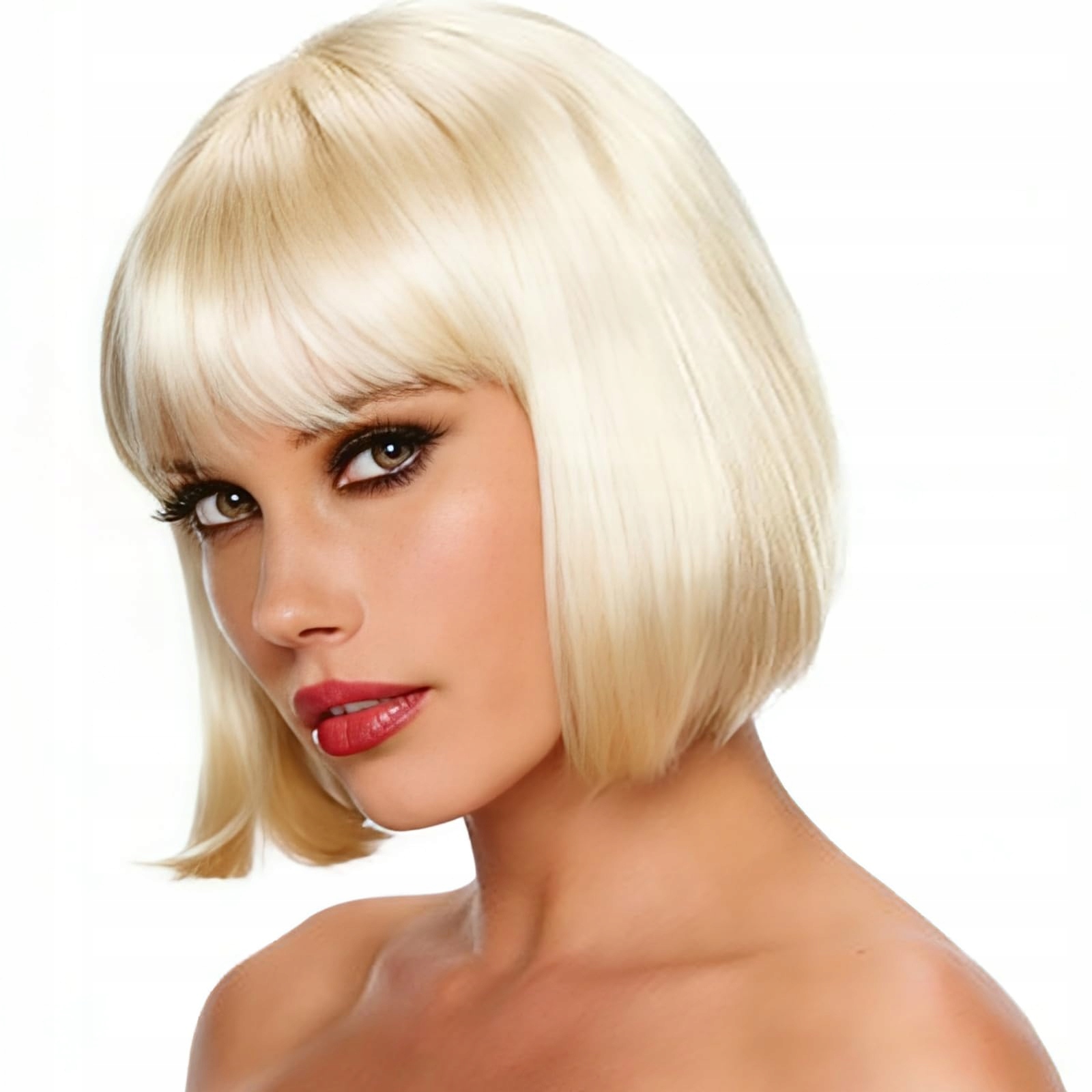 Luxiremi Dámská paruka 30 cm Syntetická Krátká Blond s Cosplay Hřívou