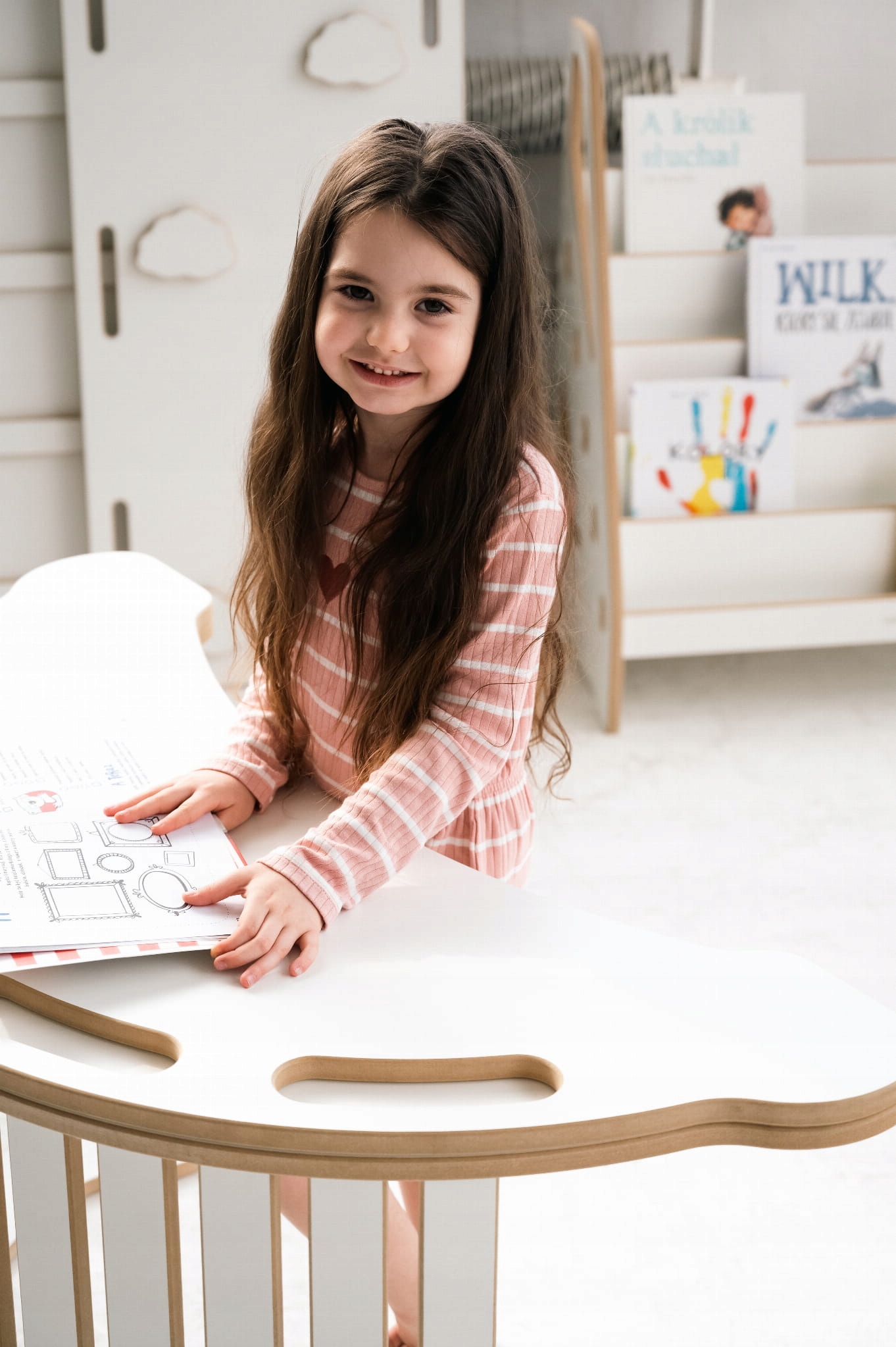 3w1 Bujak Montessori XXL zjeżdżalnia Chmurki blat