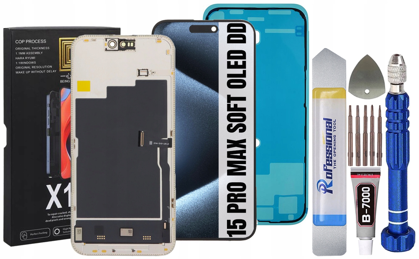 Displej Pro Iphone 15 Pro Max Soft Oled DD IC Displej Těsnění