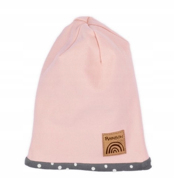 

Czapka Dwuwarstwowa dziewczęca pudrowy róż 116/122