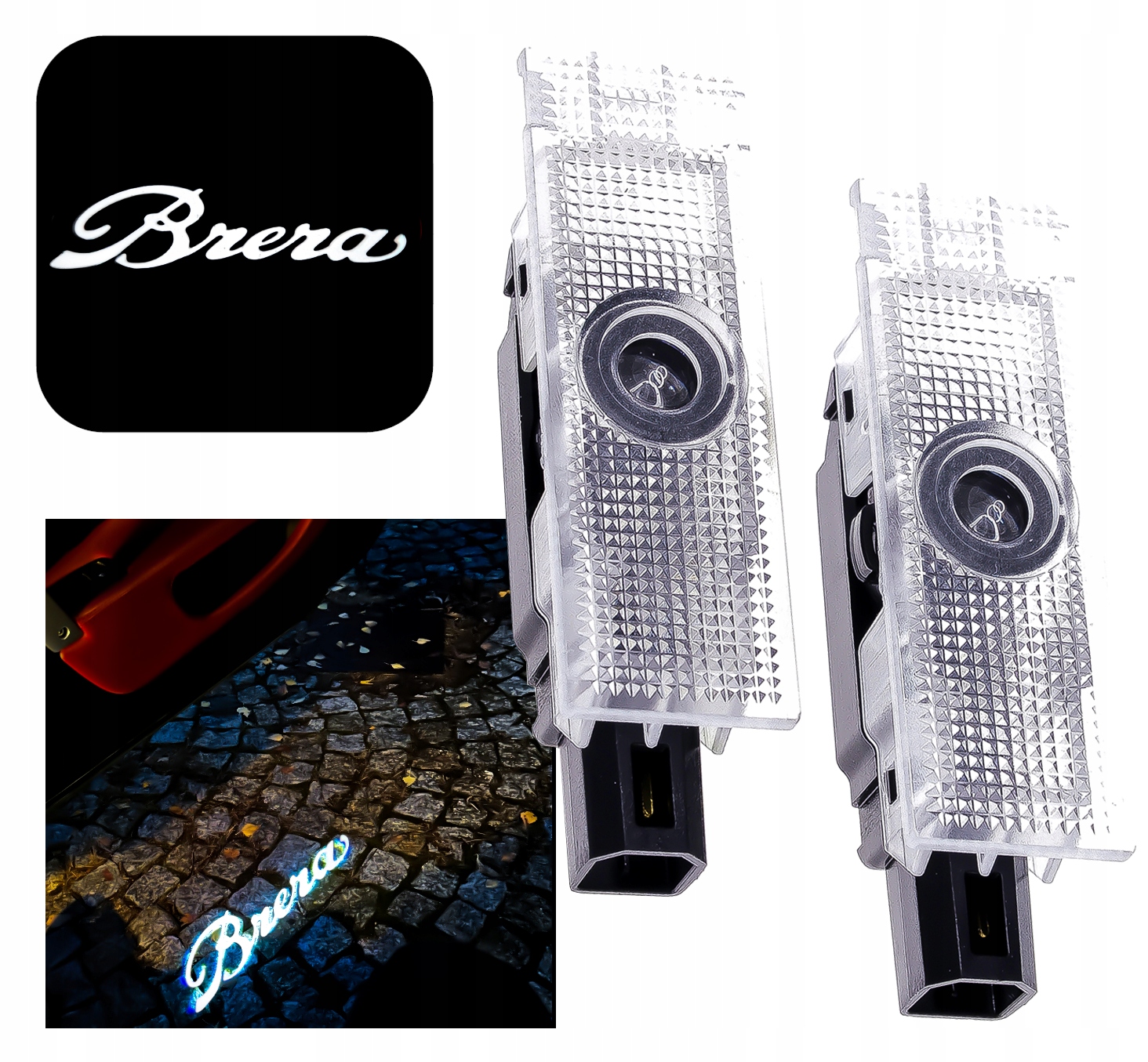 2x LED PROJEKTOR LOGO BRERA HOLOGRAM HD ALFA ROMEO BRERA 939 SPIDER RZUTNIK