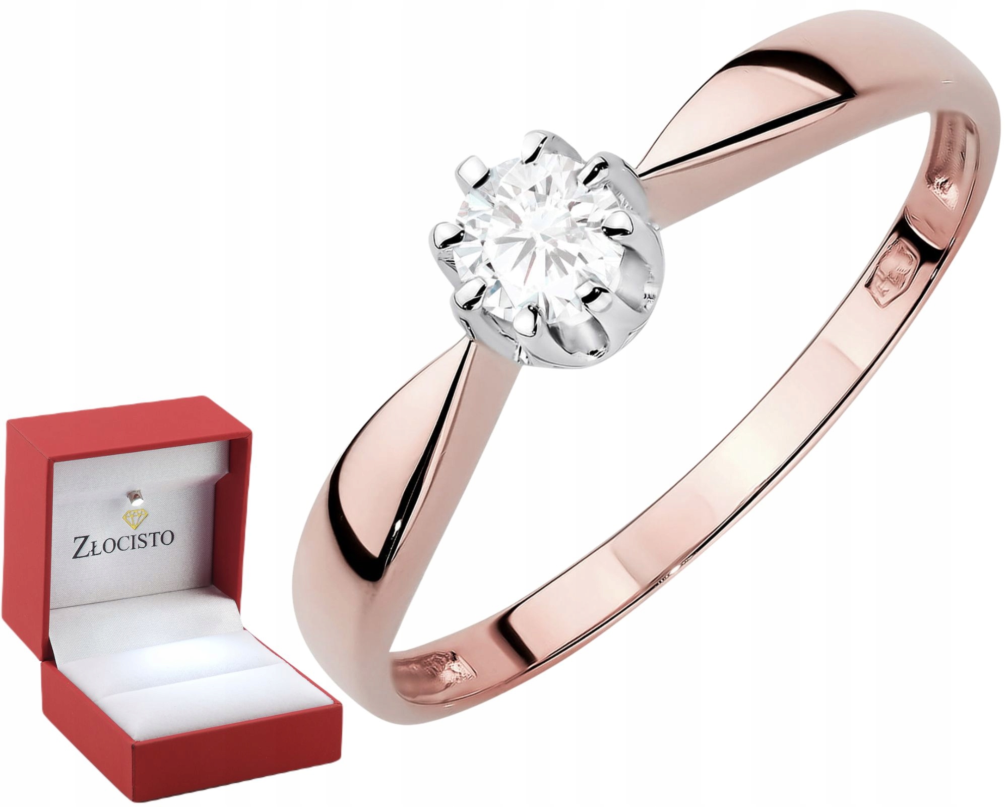 Prstýnek Růžové Zlato Laboratorní Diamant Dárek Zásnuby