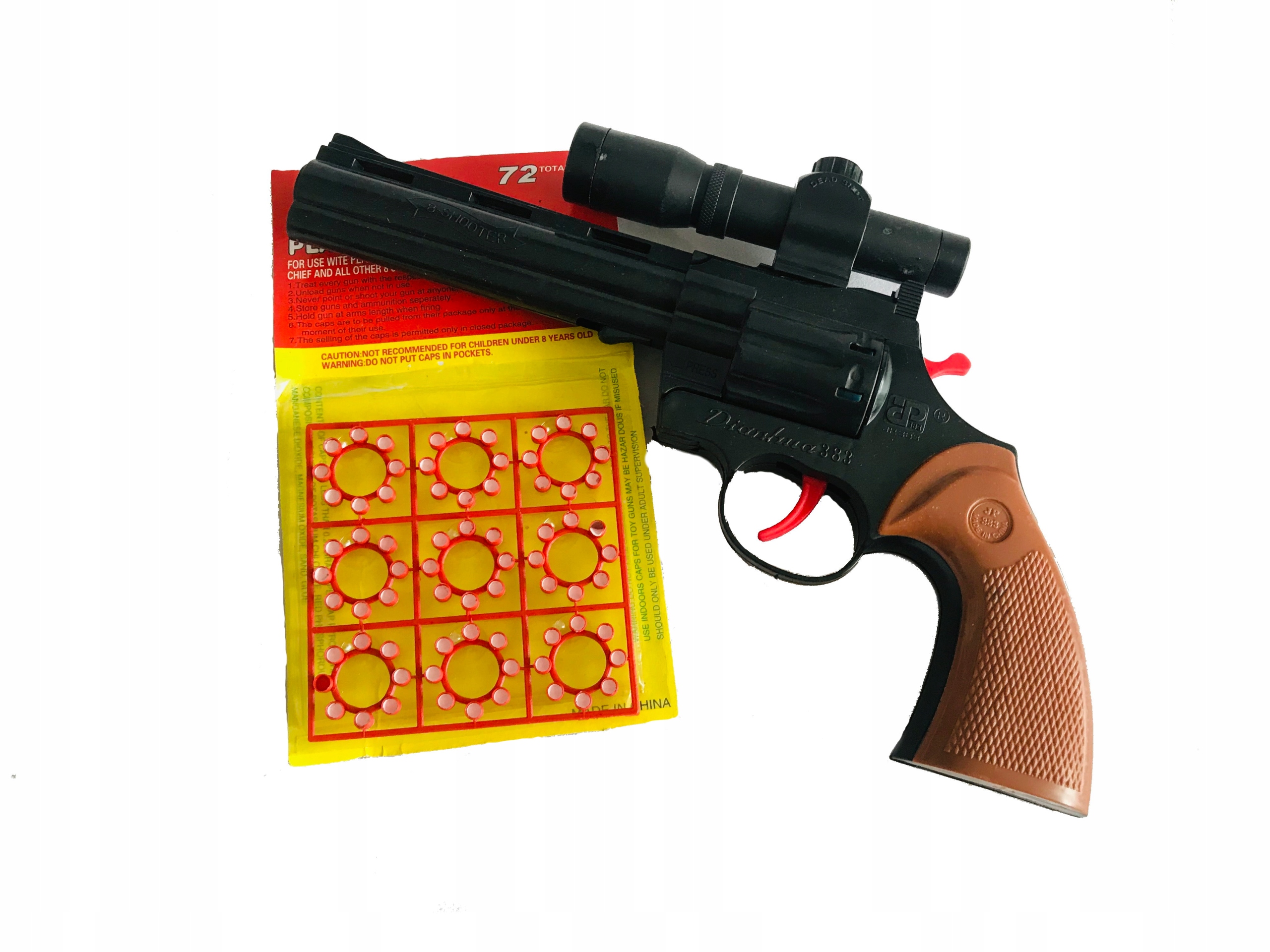 

Pistolet Z Celownikiem +72 Kapiszony Spłonkę 23 CM