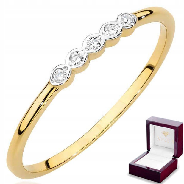 

Złoty pierścionek zaręczynowy 585 diament 0,04 ct