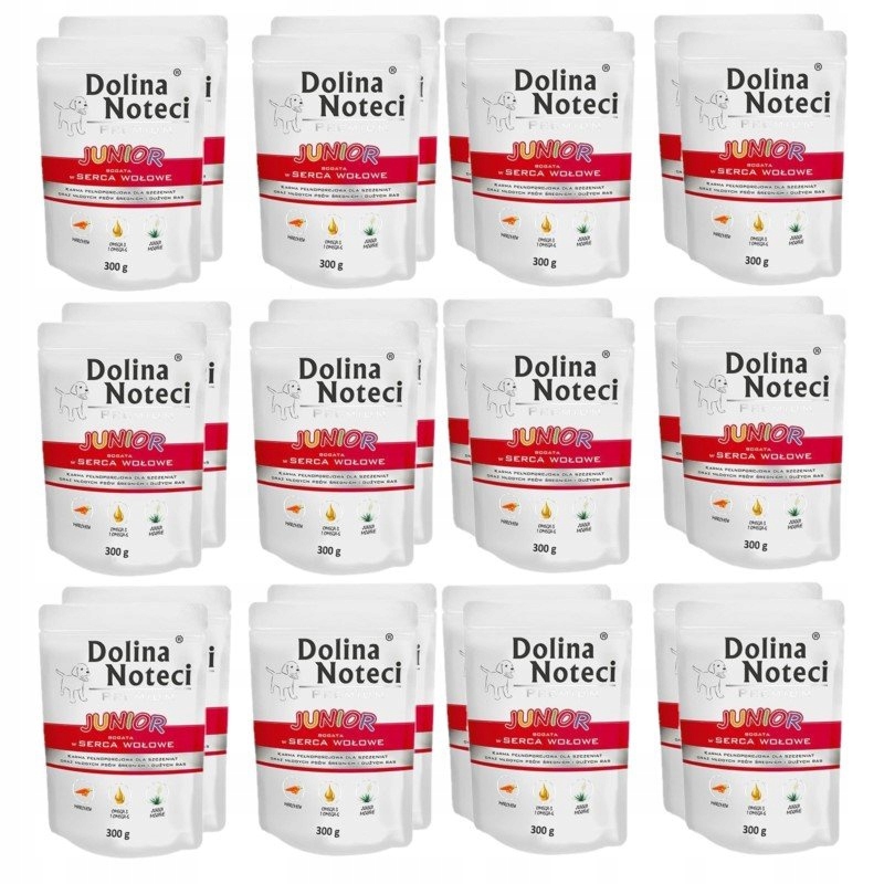 Levně Dolina Noteci Premium Junior Vlhké Krmivo pro štěňata Hovězí srdce 24x300 g