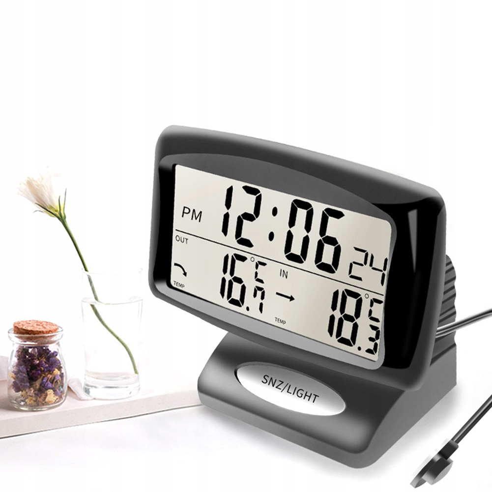 LED LCD TERMOMETR SAMOCHODOWY ZEWNĘTRZNY ZEGAR Marka Inna