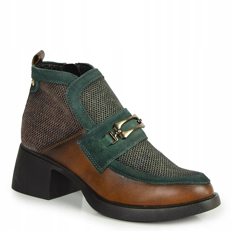 Maciejka 06747-29/00-8 Rudozelené Kožené Kotníkové Boty 38