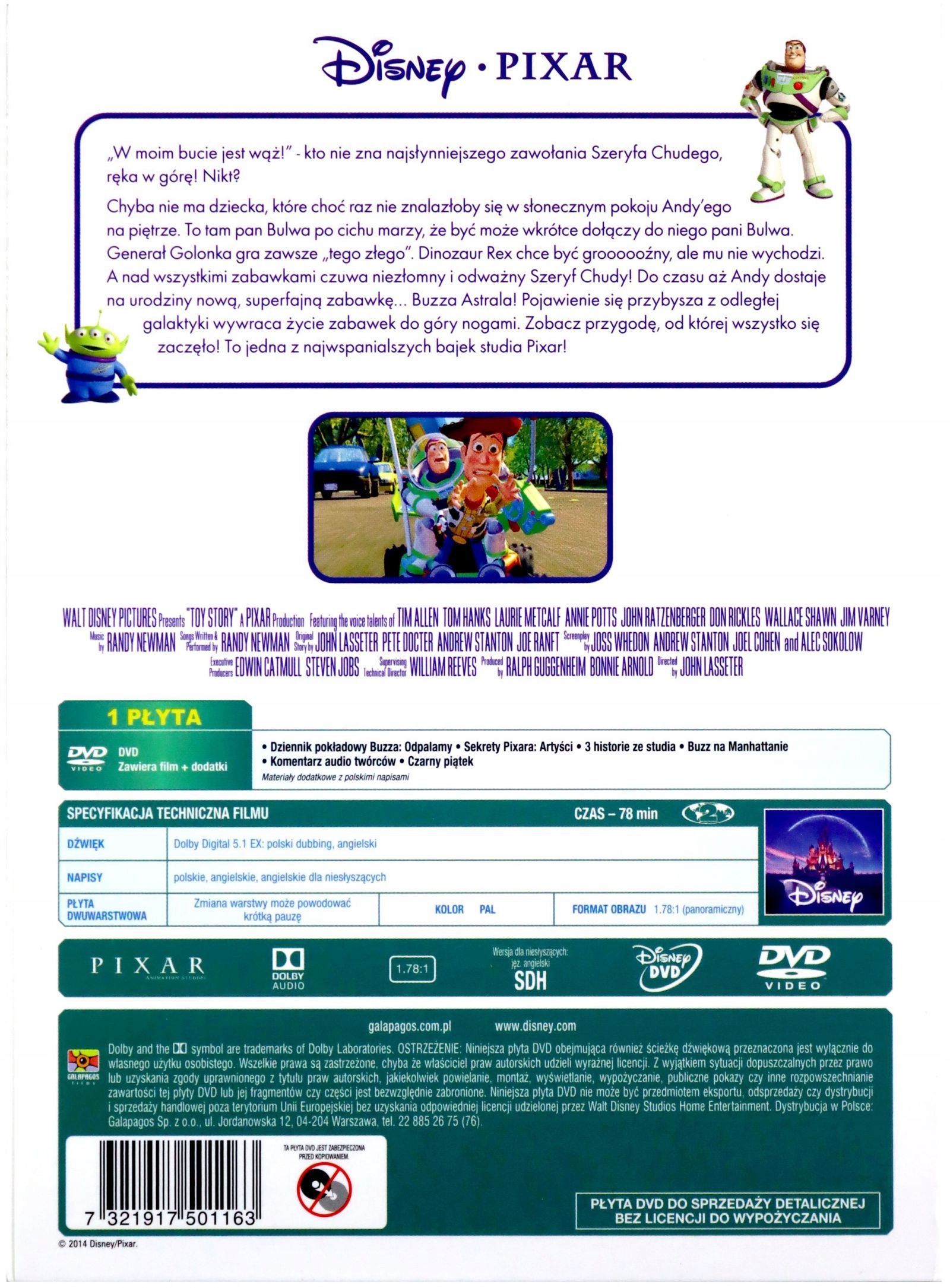 TOY STORY (DISNEY) (DVD) Stan opakowania oryginalne