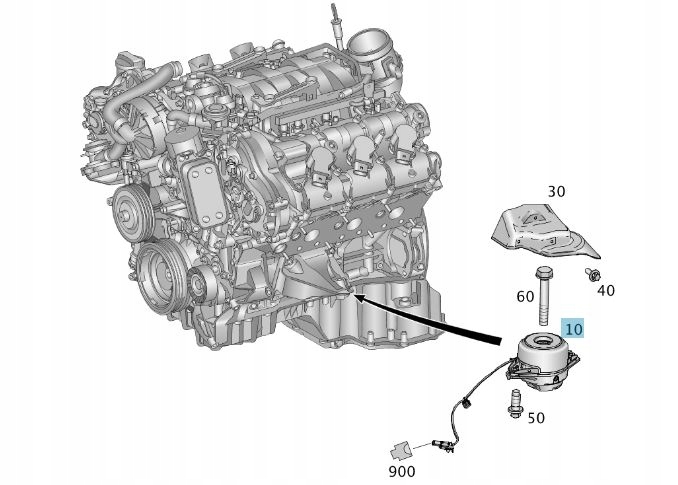 PODUSZKA SILNIKA LEWA MERCEDES GL GLS A1662406817 Numer katalogowy części A166 240 68 17