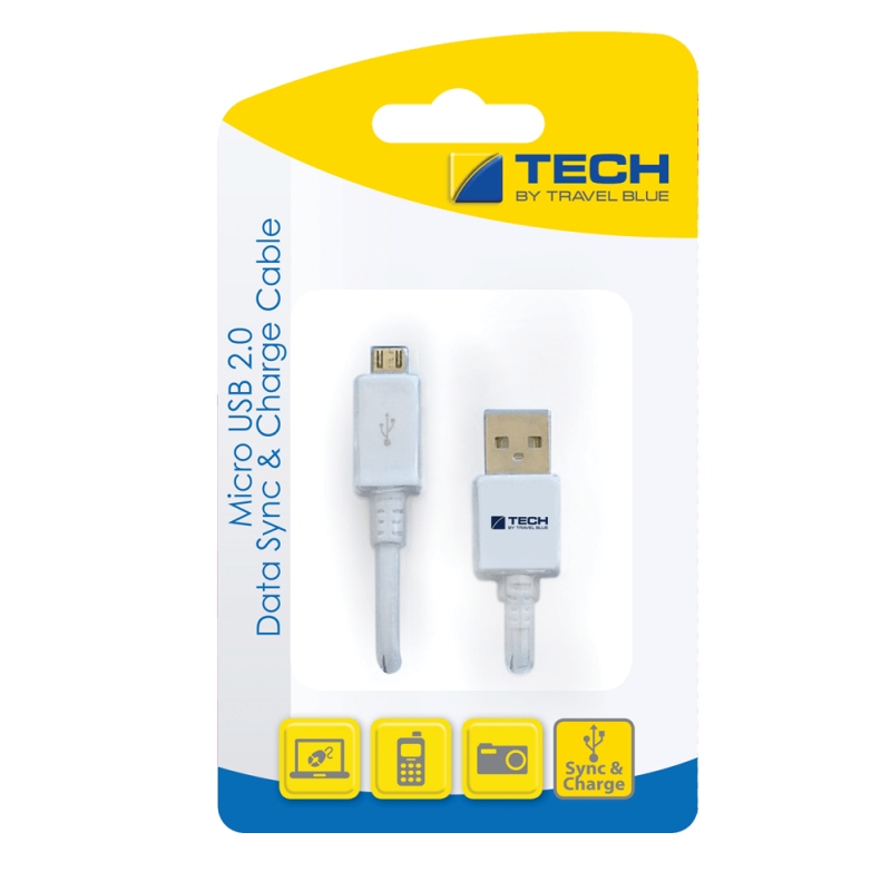 TECH Kabel ładujący przesyłowy USB - microUSB 1m