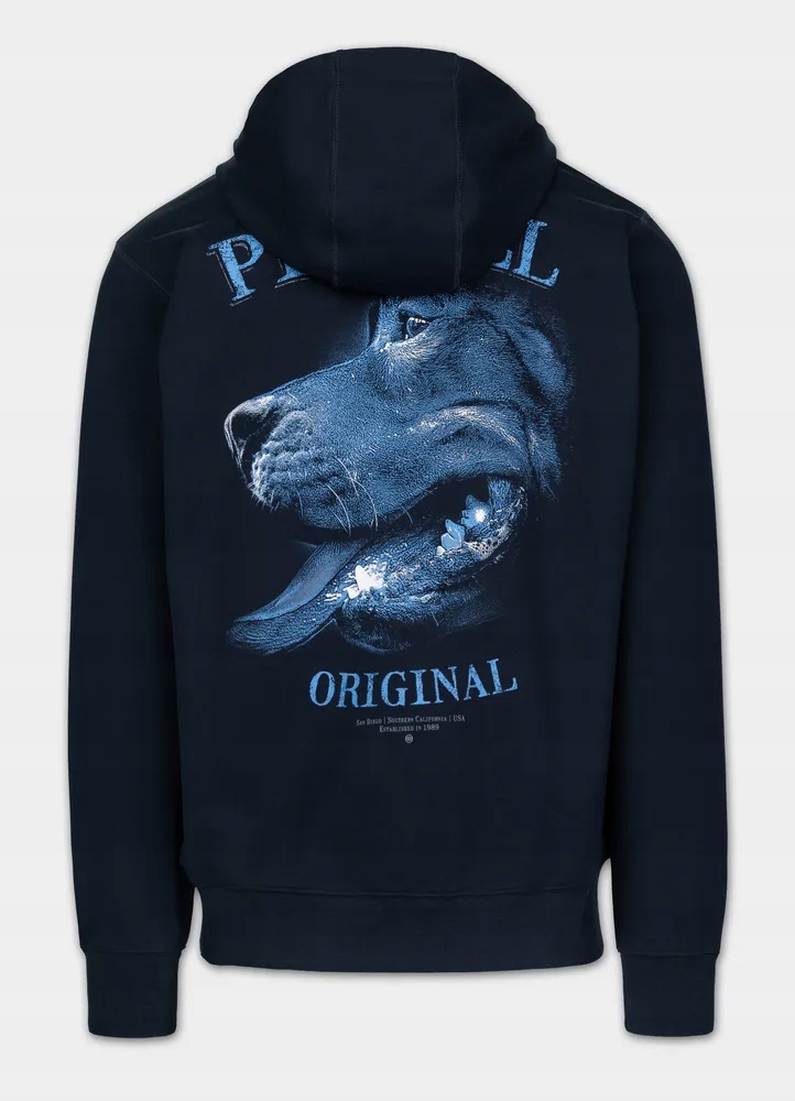 Pánská Rozepínací mikina s kapucí Pitbull Midnight s velkým potiskem na zádech