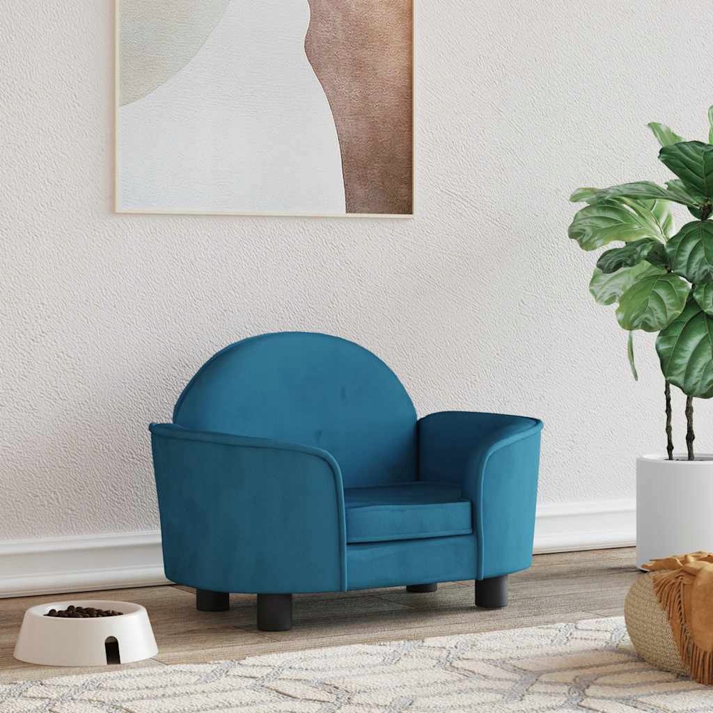 Levně Fionshop 262671350 Pelíšek pro psy modrý 66 x 40 x 45 cm samet