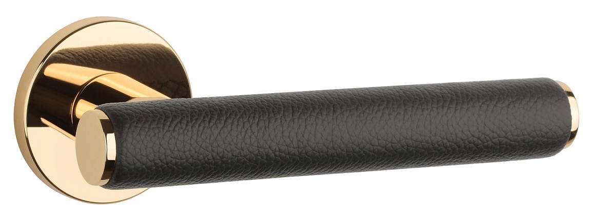 Kľučka Egeria Slim 7 mm okrúhla zlatá koža hnedá Aprile