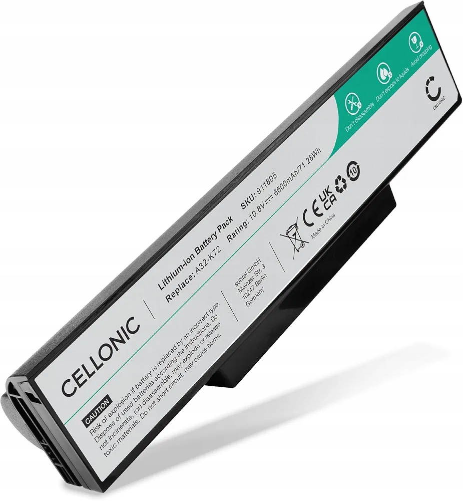 Baterie pro Asus X73 X72D A32-K72 6600mAh 10.8V Cellonic