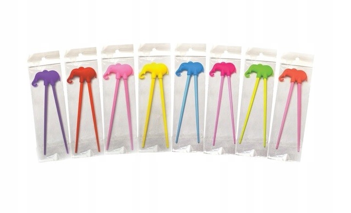 Pałeczki z silikonowym pomocnikiem Słonik mix kolor sushi