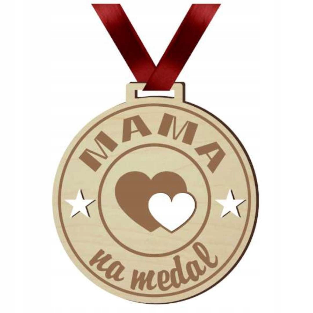 MEDAL drewno MAMA na medal TASIEMKA dzień MATKI