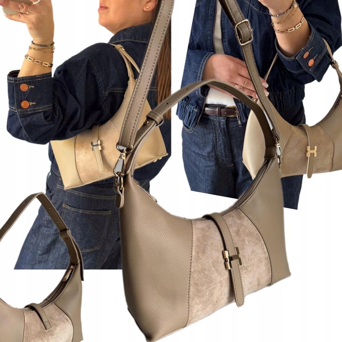 Dámská Kabelka Dárek Na Velikonoce Gallantry Paris Béžová Semišová Eco Taupe