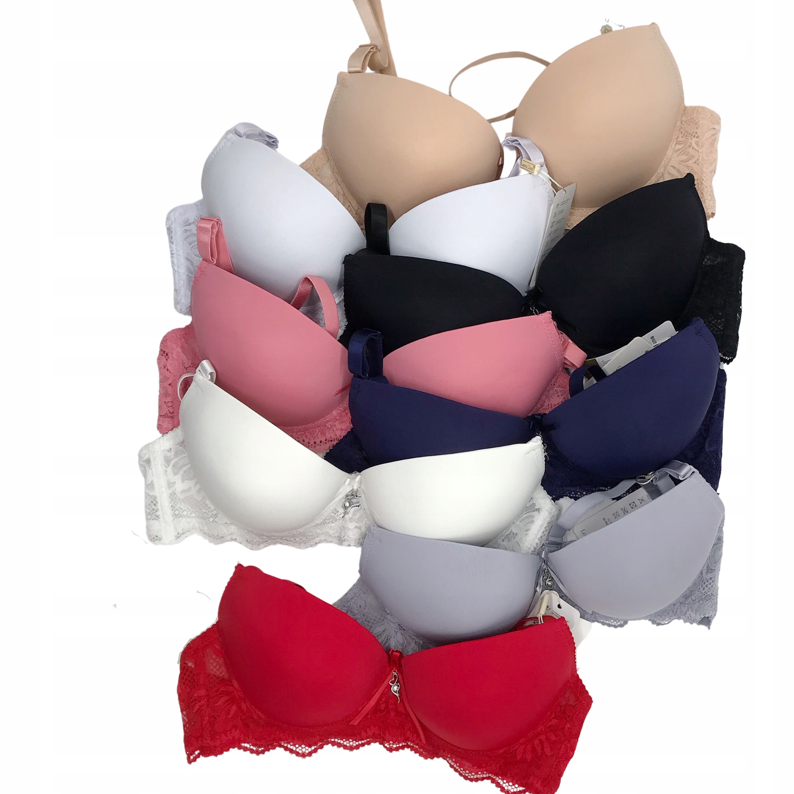 Biustonosze lekki push up 85B stanik gładki klasyczny MOZETO bieliżna Materiał dominujący poliamid