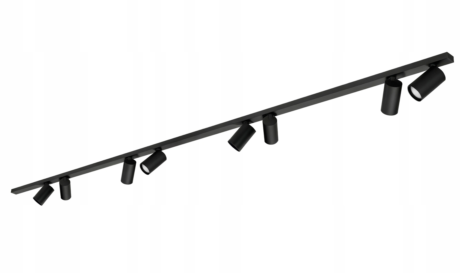 Stropná lampa na omietku 8xGU10 čierna rohová, jednoduchá, tienidlo na klik