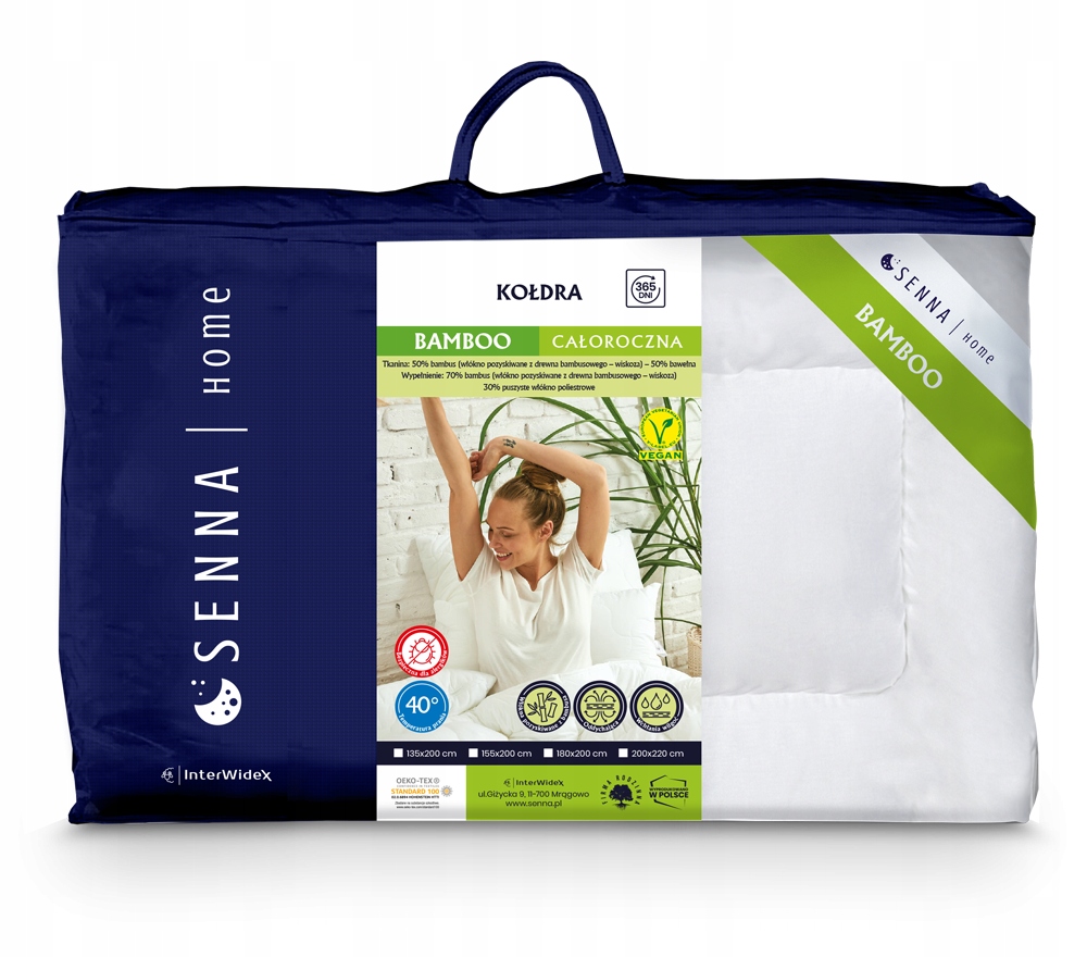 Kołdra 135x200 całoroczna Bamboo 950g InterWidex Marka Senna Home