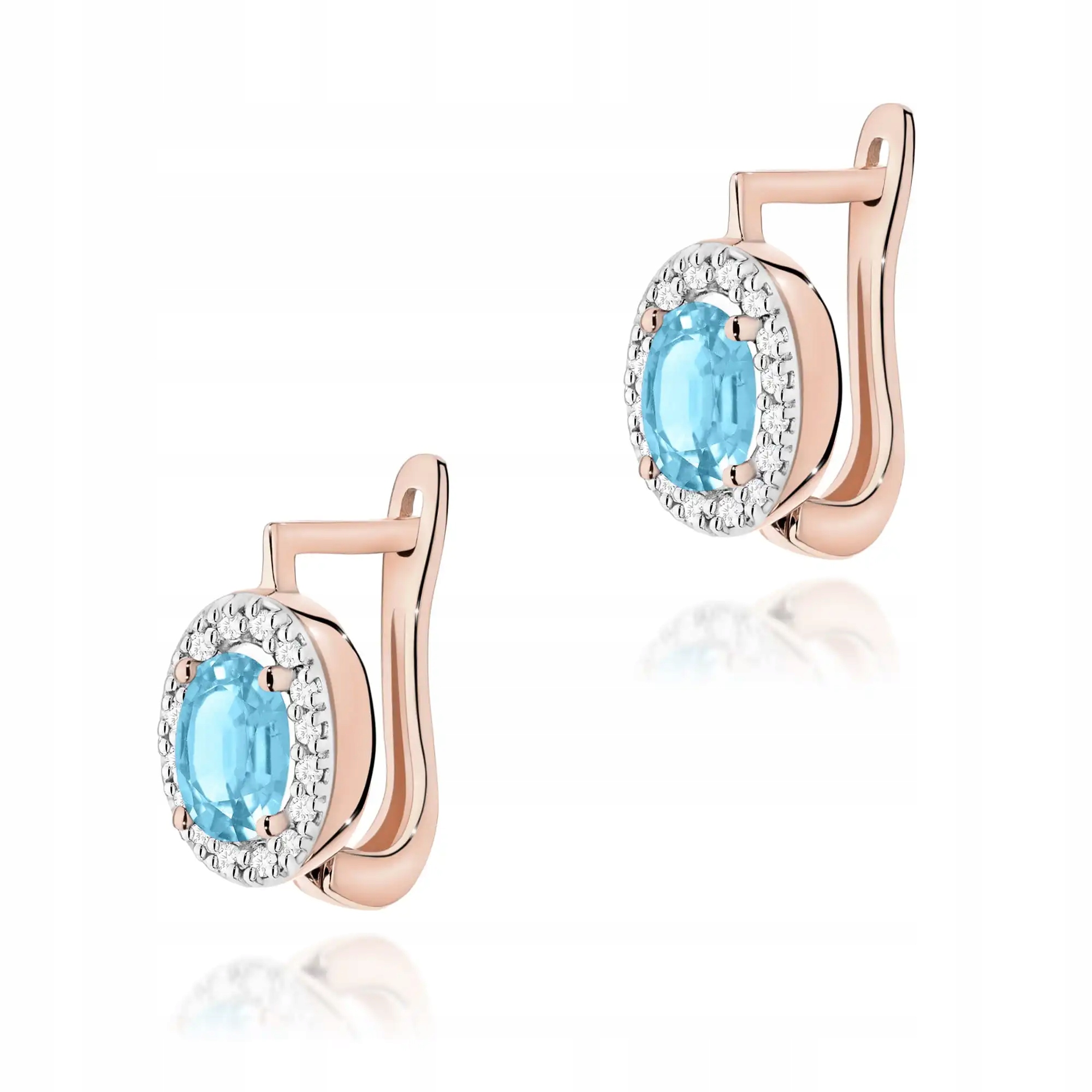 Dámské náušnice ze zlata 585 topaz swiss růžové zlato, elegantní a stylové