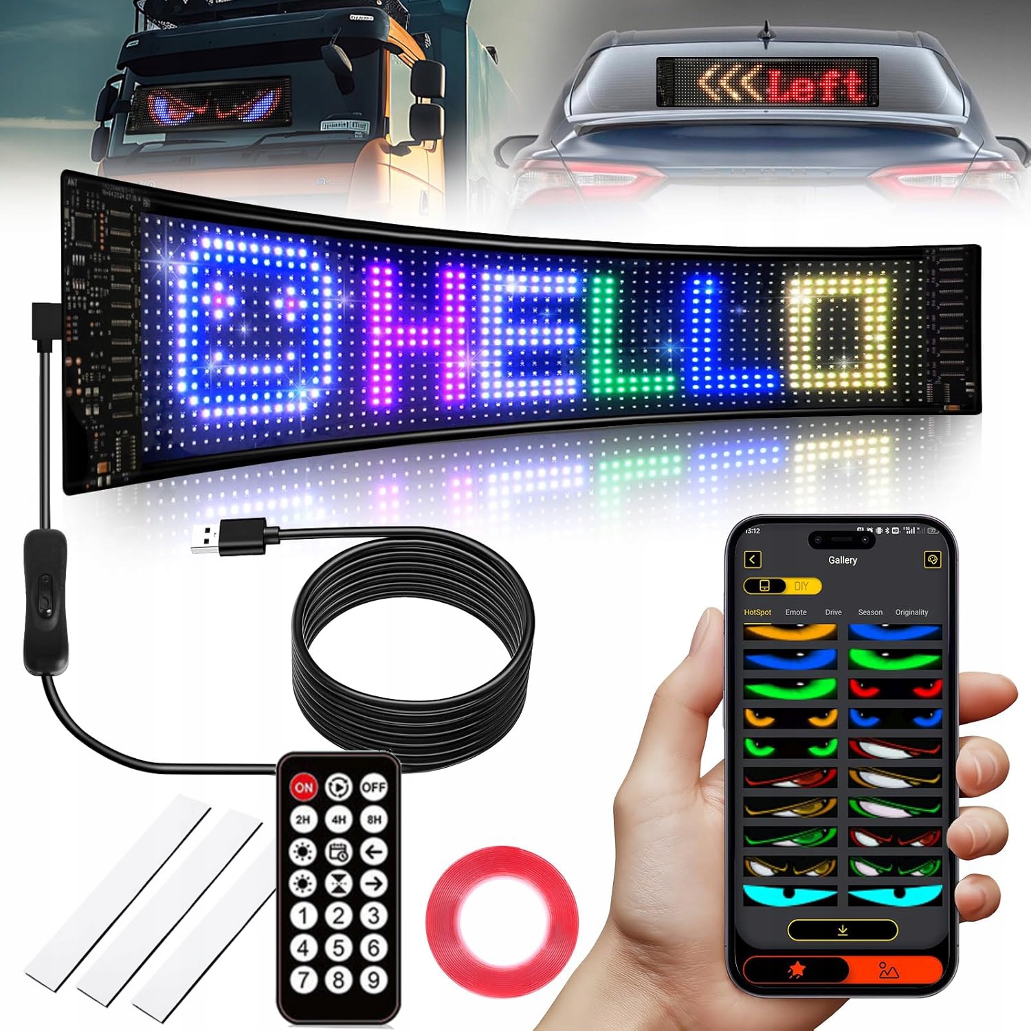 Automobilová Lampa Dynamické Ďábelské Oči Led Nákladní Vozidla Suv 192*898 MM