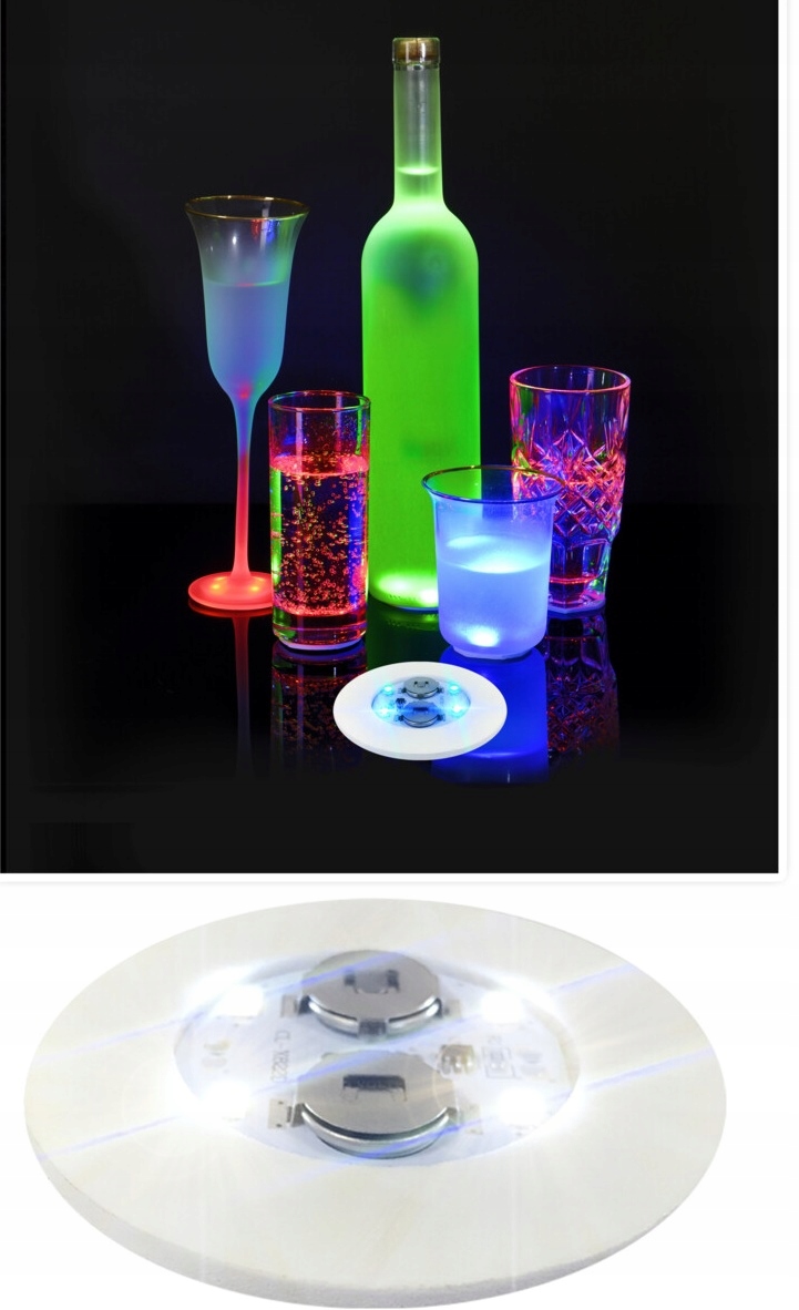 

Naklejki Led podświetlenie pod butelkę, szkło 2szt