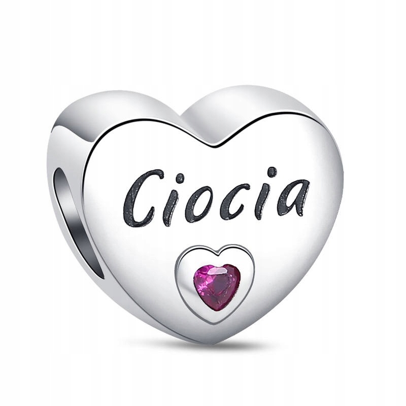 

Zawieszka Srebro 925 Charms Koralik Ciocia