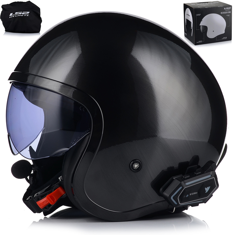 Motocyklová Prilba LS2 OF599 Spitfire Jeans Titan Interkom 1ST Bluetooth