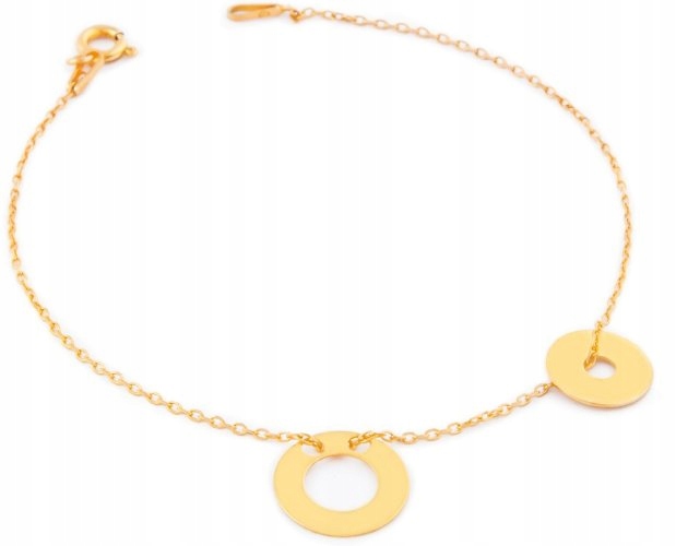 

Bransoletka podwójna zawieszki kółko obręcz 18 cm