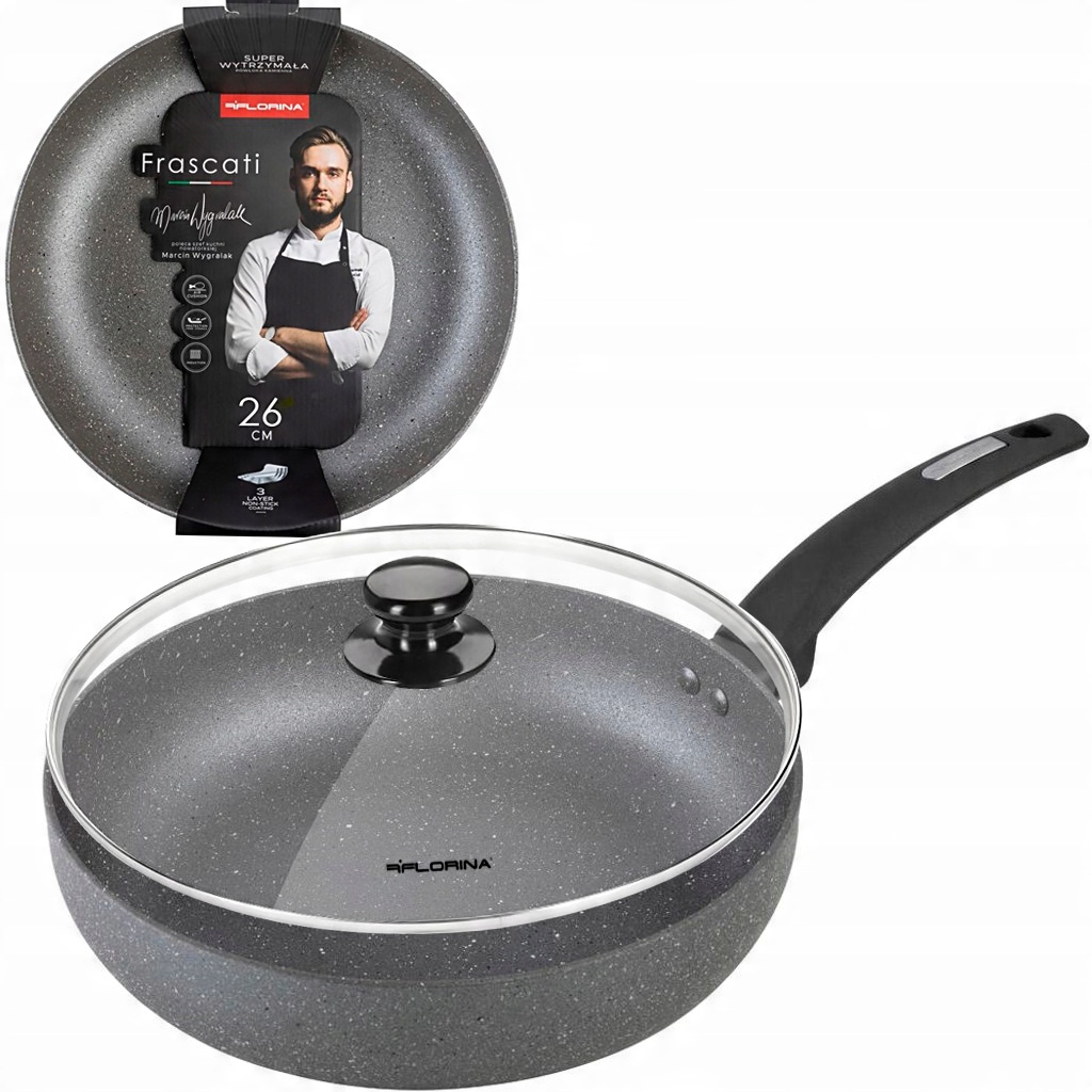 

Patelnia Frascati Z Powłoką Lava Stone 26cm Pokr