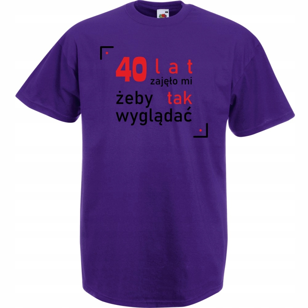 

Koszulka zabawna na urodziny 40 lat XL fioletowa