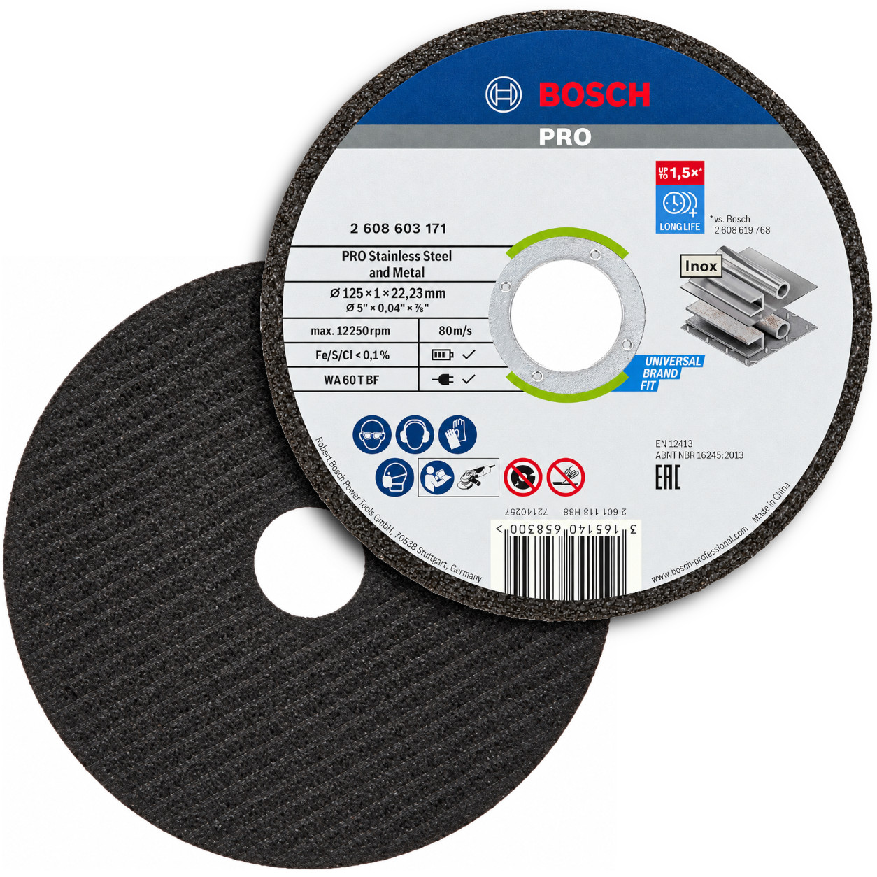 Tarcza do cięcia metalu stali Inox 125 x 1,0 x 22,23 mm Bosch 2-608-603-171