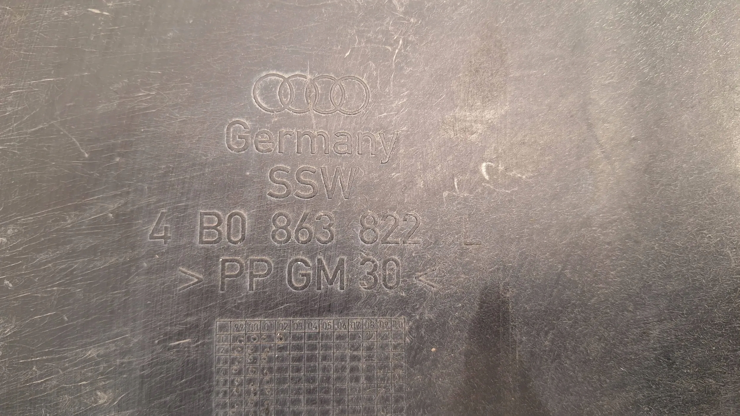 cover below engine 4B0863822L Audi A4 B5 A6 C5