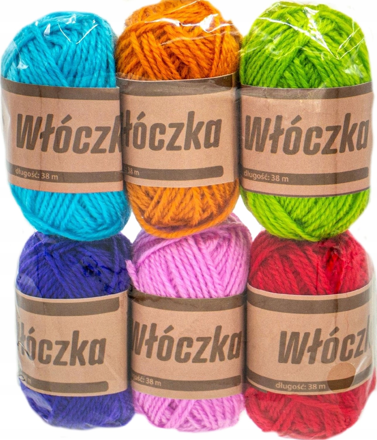 

Włóczki włóczka akrylowa mix kolorów 6szt x 38m