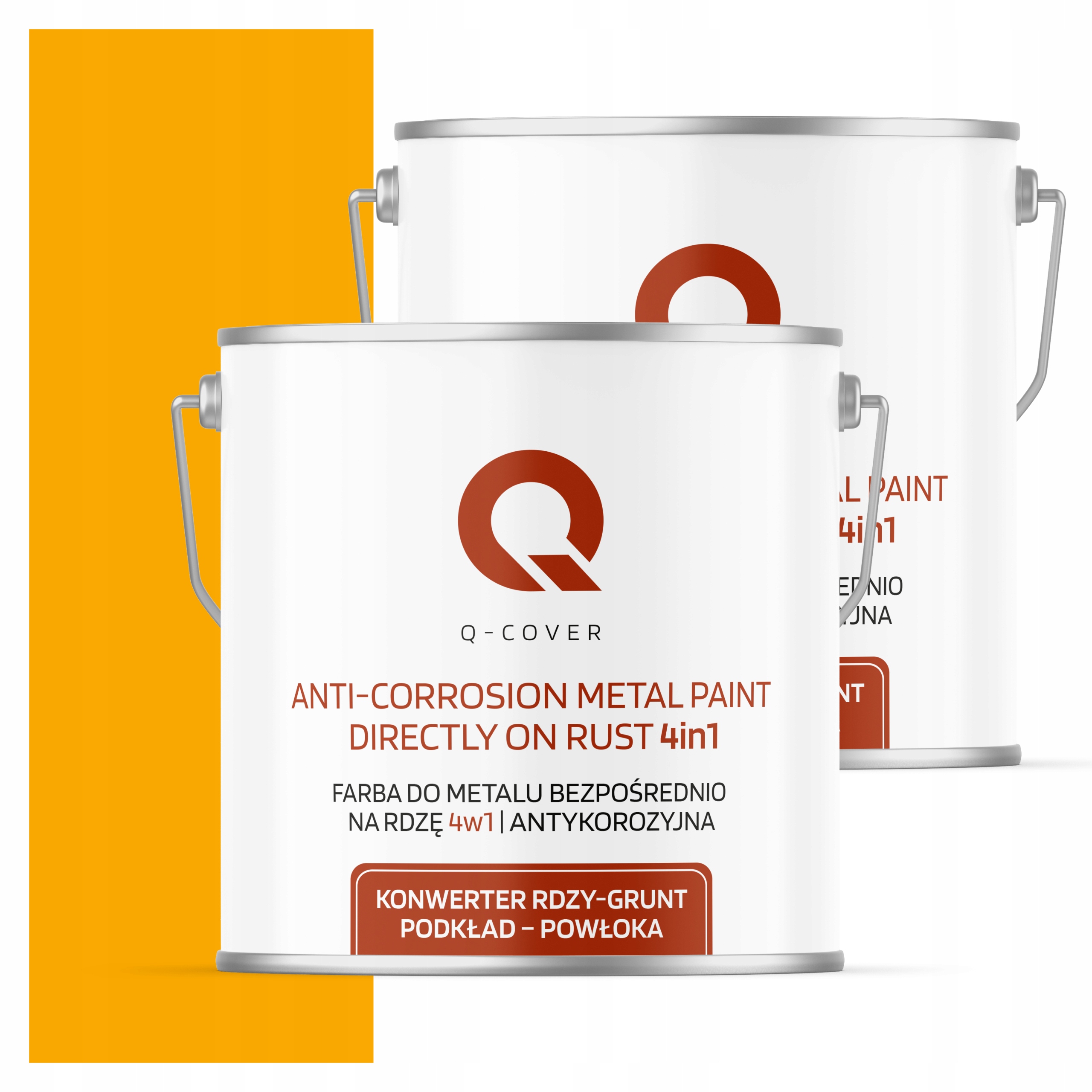 Farba Priamo na hrdzu Kov Aluminium Oceľ 5L 4v1 Lesk Žltá Signálová