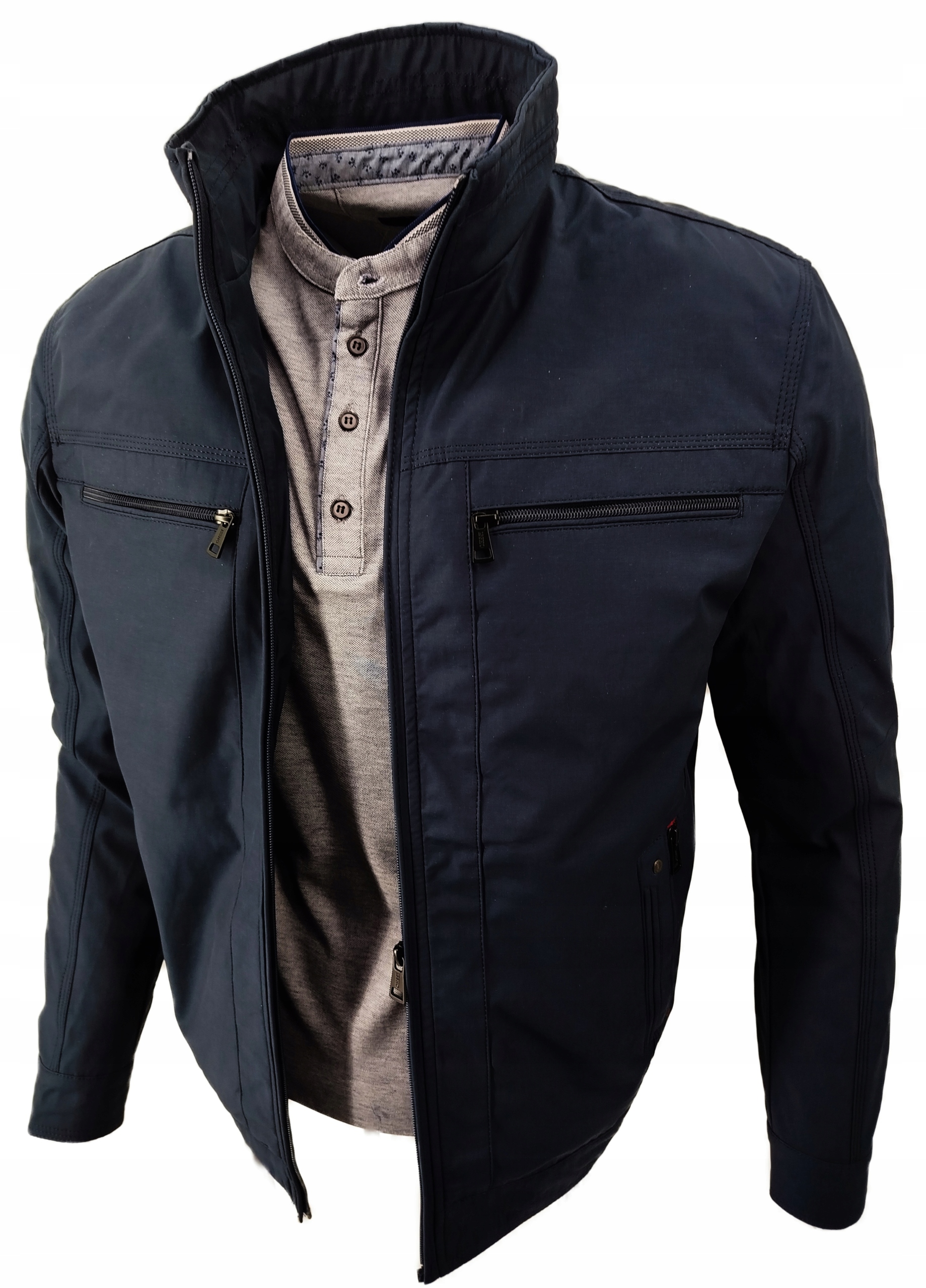 Pánská Přechodová Bunda Hladká Tmavě Modrá Rovná 2468 XXL 2XL