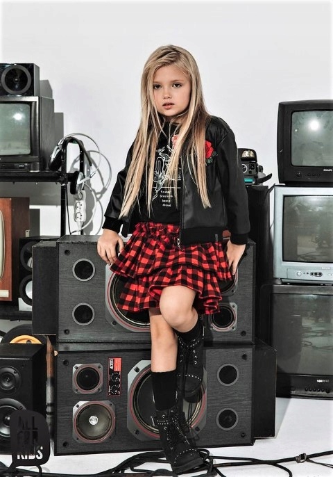 ALL FOR KIDS KURTKA BLUZA SKÓRA EKOL. RÓŻA 104 110 Marka All For Kids