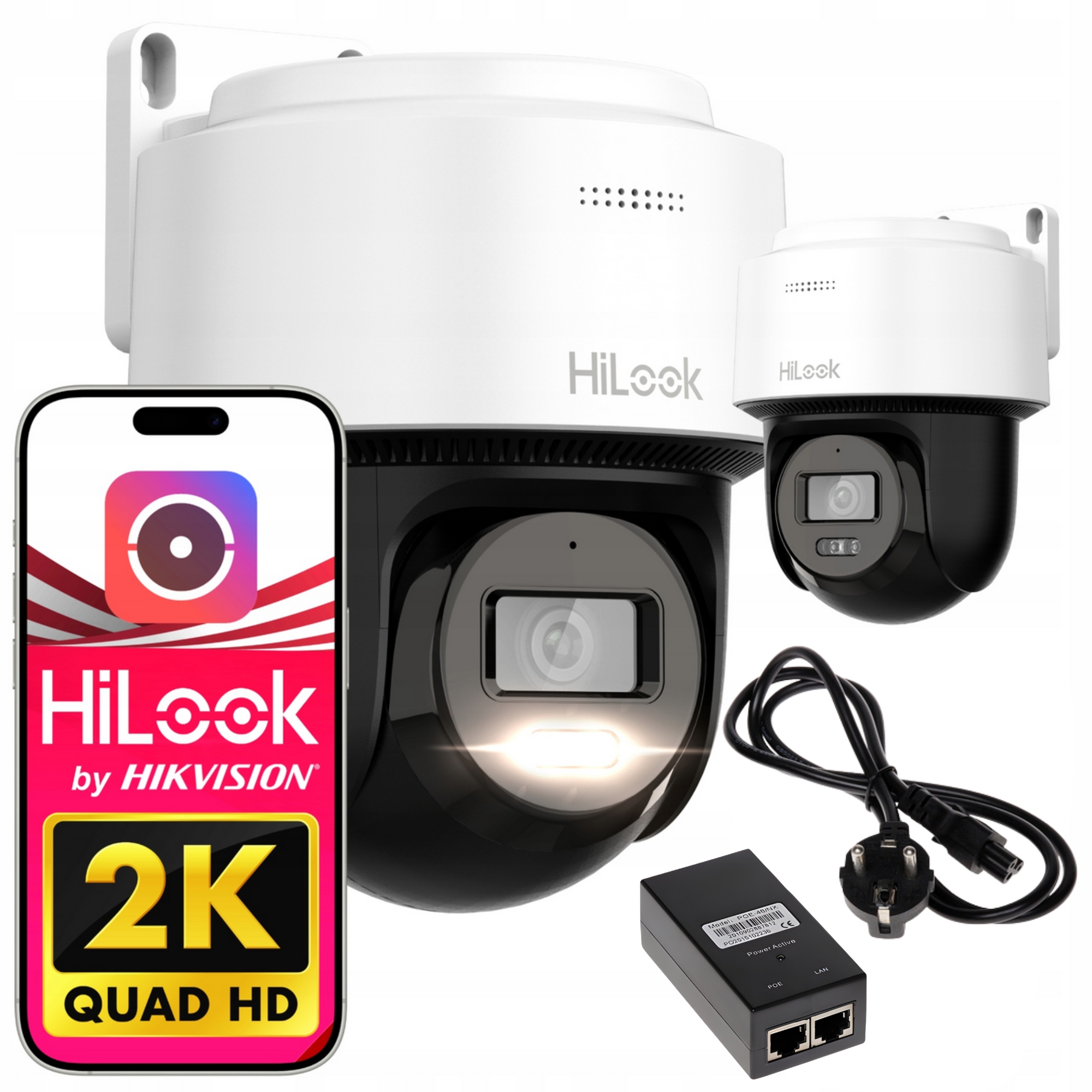 Kamera Obrotowa 4MPX Ip Śledzenie PoE Mikrofon PTZ-N4MP-P HiLook Zasilacz